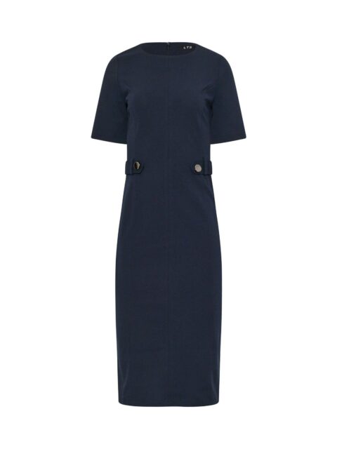 LTS Tall Navy Tailored Midi Dress